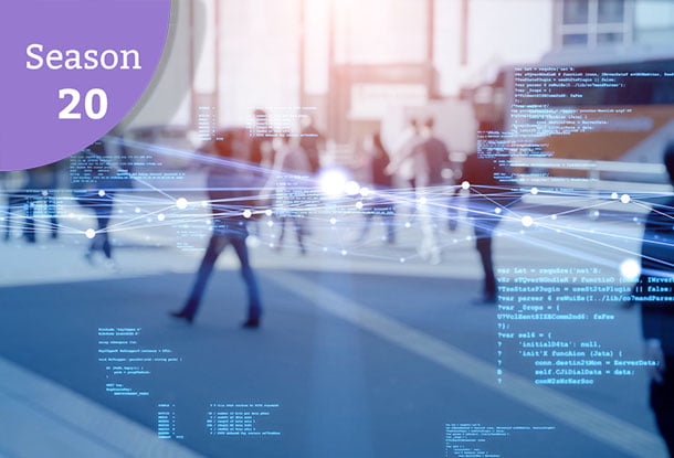 image: people walking in a digital landscape (iStockphoto)