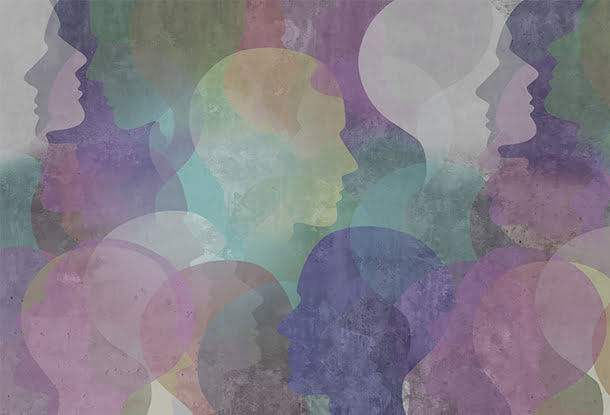 Abstract collage of profile heads (iStockphoto)