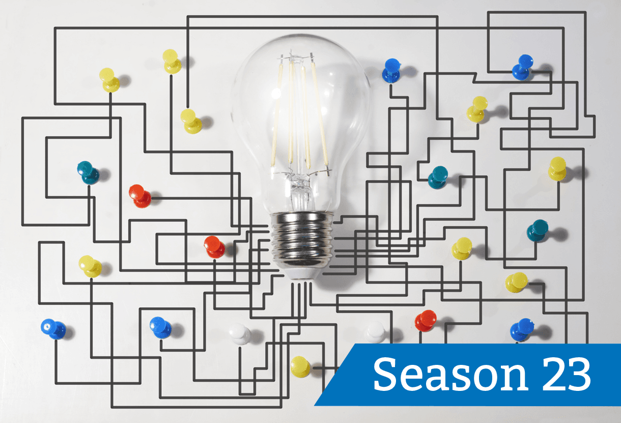 image: lightbulb with surrounding lines and pins (iStockphoto)