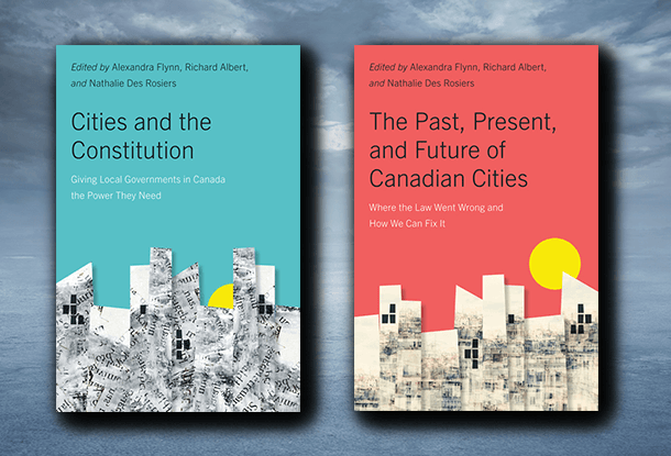 image: two book covers with stormy background (iStockphoto + Maytree)