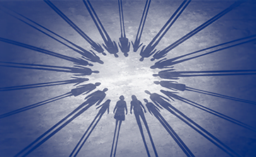 photo: shadows of figures standing in a circle (iStockphoto)