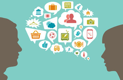 Image of two shadow heads talking to each other