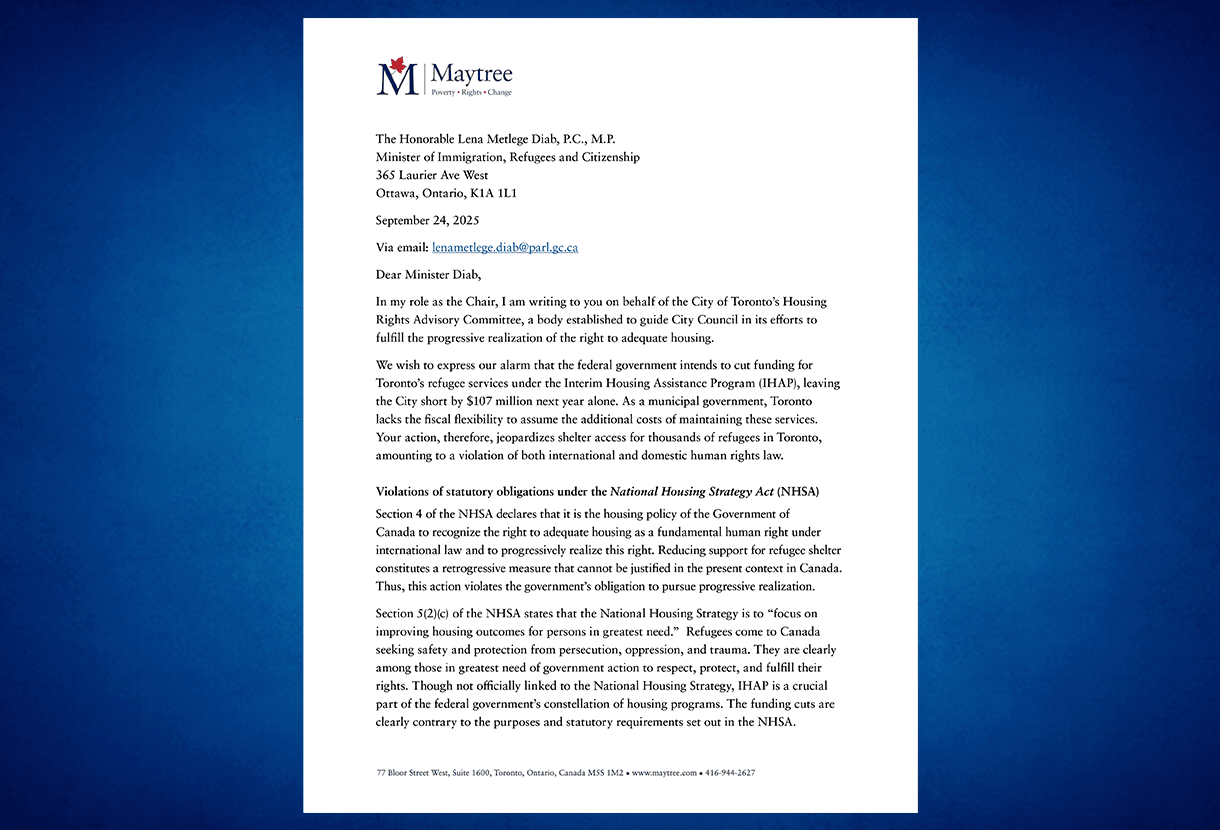 image: letter on Maytree letterhead