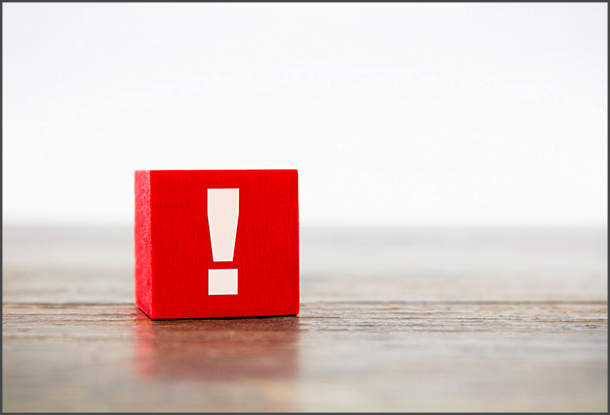 image: red block with exclamation mark (iStockphoto)