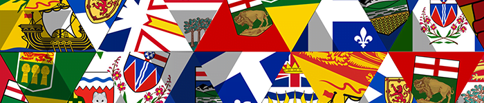 image: abstract pattern of provincial flags (cc Maytree)